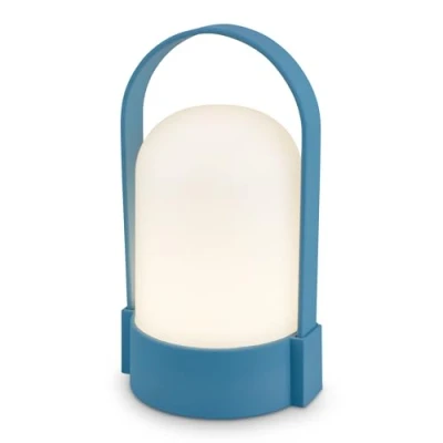 Afbeelding van BRILONER Asa Oplaadbare Tafellamp snoerloze lamp dimbaar kampeerlamp tentlamp 50 Lm voor binnen en buiten 9 x 8 15,5 cm blauw