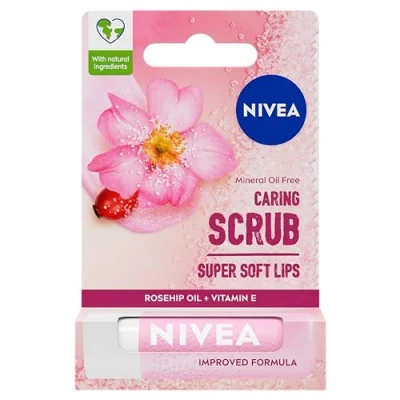 Afbeelding van NIVEA Lipscrub &amp; Lipverzorging in 1 Stick 4,8g Super Zachte Lippen met Wilde Roos en Vitamine E