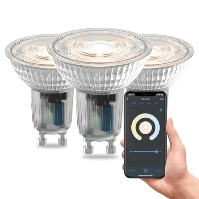 Afbeelding van Calex Slimme Lamp Set van 3 stuks Wifi LED Verlichting GU10 Smart Lichtbron Dimbaar Warm Wit licht 4.9W
