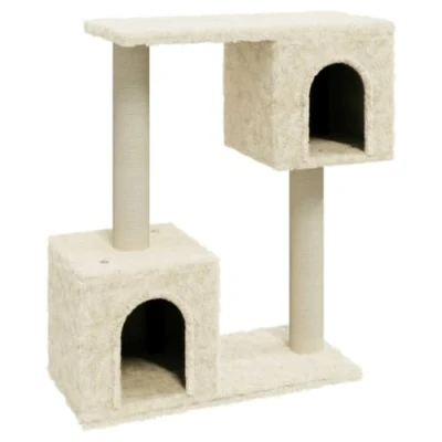 Afbeelding van vidaXL Kattenkrabpaal met sisal krabpalen 60 cm crèmekleurig
