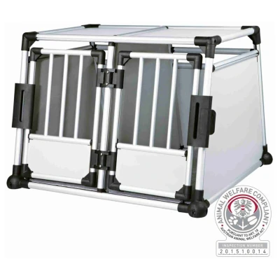 Afbeelding van Trixie Dubbele Vervoersbox Auto Autohondenbench 93x64x88 cm Zilver M/L