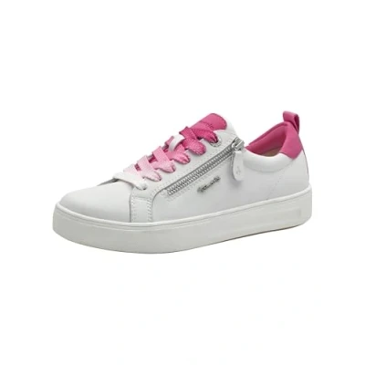 Afbeelding van Tamaris Comfort Sneakers laag, Dames, Maat: 41, White fuxia Leer en textiel