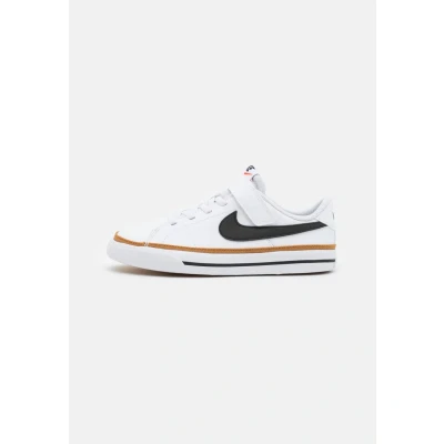 Afbeelding van Nike Sportswear Court Legacy Sneakers laag voor kinderen, Maat: 31.5, White/black/desert ochre/light brown Leer en textiel