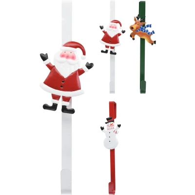Afbeelding van Christmas Decoration kerstkrans ophangen deurhanger per 3 stuks kranshanger voordeur kerstkranshanger buitendeur