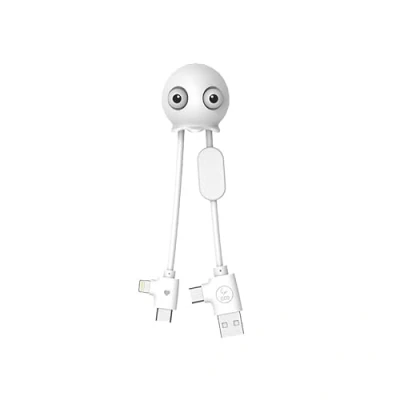 Afbeelding van Xoopar Jelly mini funny kabel Wit Alles in 1 multi USB C micro connector