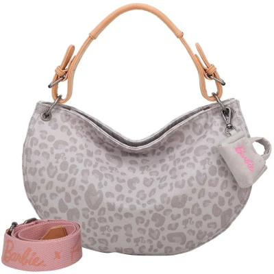 Afbeelding van Fritzi aus Preußen Schoudertas Bitzi11 Leo Silhouette Limited Barbie Hobo Bag Soft Grey Grijs