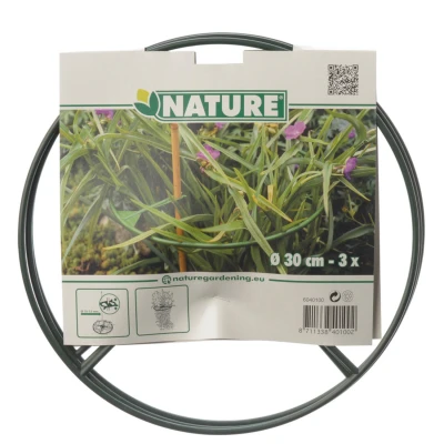 Afbeelding van Nature Plantensteun Set 3 Ringen Groen Klim En Geleide Artikel 0.5x30x30 cm