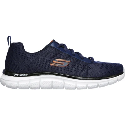 Afbeelding van Skechers Sport Track Sneakers laag, Heren, Maat: 45, Navy/orange Imitatieleer/ textiel