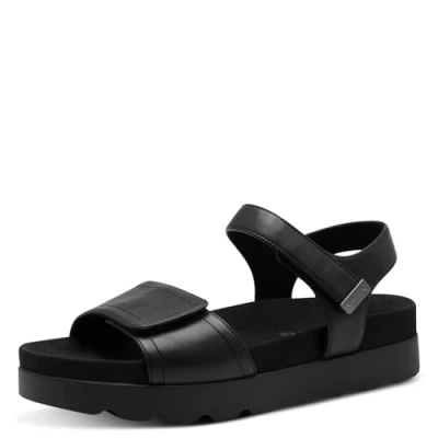Afbeelding van Tamaris Sandalen met sleehak, Dames, Maat: 36, Black Schoenen