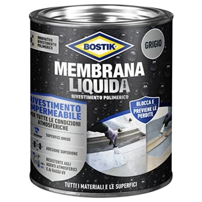 Afbeelding van Bostik Vloeibaar membraan Elastisch waterdicht polymeer coating tin grijs 1 kg