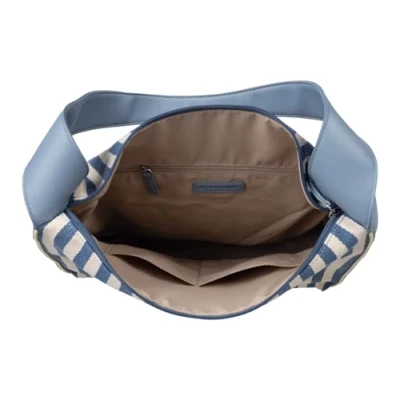 Afbeelding van TOM TAILOR Schoudertas Malie Hobo Bag Stripes Blue Lichtblauw