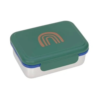 Image de LÄSSIG Boîte à déjeuner Pour enfant en acier inoxydable Durable maternelle et école Little Gang Vert arc ciel