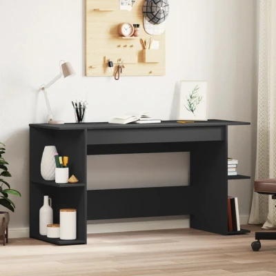 Afbeelding van Bureau 140x50x75 cm bewerkt hout zwart