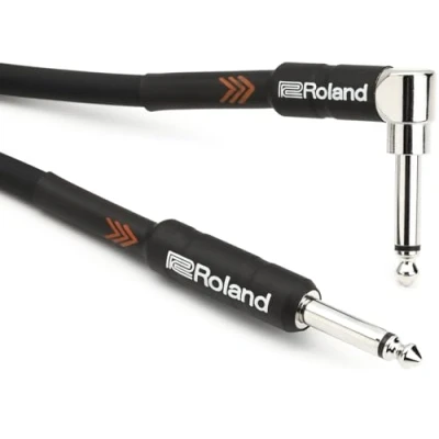 Image de Roland Câble d&#039;instrument coudé/droit 6,3 mm série noire 1,5 m RIC B5A