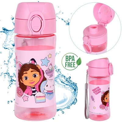 Afbeelding van Gabby&#039;s Dollhouse WATERFLES met mondstuk, TRITAN SCHOOLFLES voor meisjes 450ml