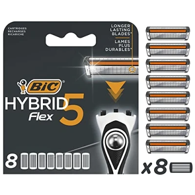 Afbeelding van BIC Hybrid 5 Flex scheermesjes voor mannen Navulverpakking met 8 mesjes Navullingen Geen houder