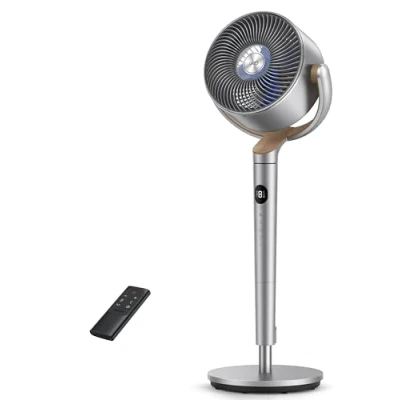 Afbeelding van Dreo 23 dB stille staande ventilator, 120 + omnidirectionele oscillerende 24 m windafstand, 1200 m3/h luchtvolume, standing fans, 102 cm hoogte, 3 modi, 8 snelheden, PolyFan
