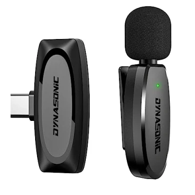 Afbeelding van DYNASONIC DM Pro 02 (2e generatie) Professionele draadloze microfoon Android type C. Lavalier voor mobiel (2,4 GHz) Facebook Tiktok Video Vlog YouTube