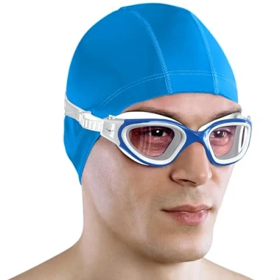 Afbeelding van AqtivAqua DX Zwembril voor kinderen en volwassenen, uniseks (blauw wit, helder)