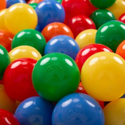 Afbeelding van KiddyMoon 50 ∅ 7cm kinderballen speelballen voor ballenbad baby plastic ballen made in eu, geel/groen/blauw/rood/oranje