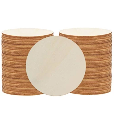 Afbeelding van Belle Vous 50 Pak Houten Onbewerkte Ronde Cirkels 7,6 cm met een Dikte van 3 mm Standaard Natuurlijk Blank Schijven Snedes Uitsnedes Voor Hobby, Onderzetters, Huis Decoratie en Ornamenten