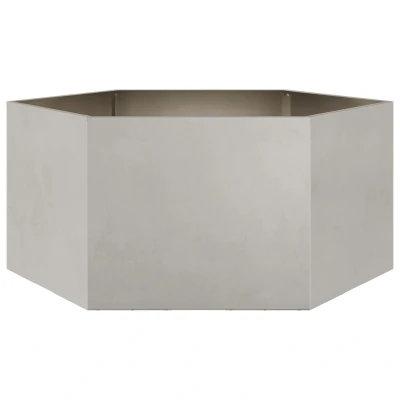 Afbeelding van vidaXL Plantenbak zeshoek 104x90x45 cm roestvrijstaal