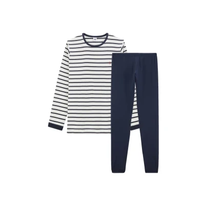 Afbeelding van Petit Bateau Trexo Pyjama voor kinderen, Maat: 116, Marshmallow/smoking