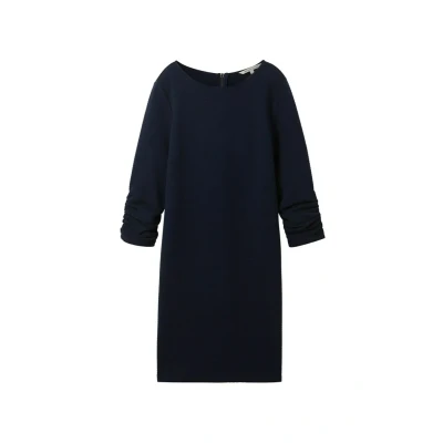Afbeelding van TOM Tailor Denim WITH Sleeve Detail Gebreide jurk, Dames, Maat: XS, Sky captain blue