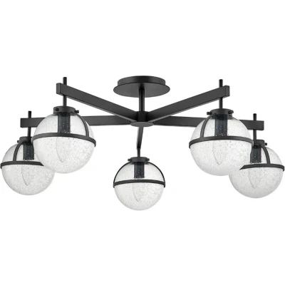 Afbeelding van Hinkley LED Plafond Badkamerlamp Hollis 5X E14 Max 40W IP44 Dimbaar Black
