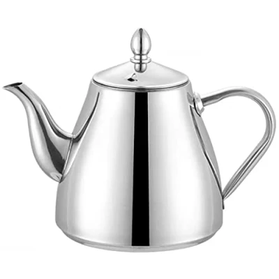 Afbeelding van SANQIAHOME Roestvrijstalen theepot, Koffiepot met verwijderbare zeef of filter, Geschikt voor inductiekookplaat, holle handgreep, thuis restaurant(met 1,5 liter)