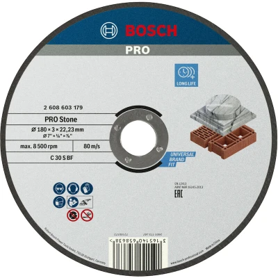 Image de BOSCH 2608603179 disque à tronçonner droit Standard pour Stone C 30 S, 180 x 22,23 3 mm