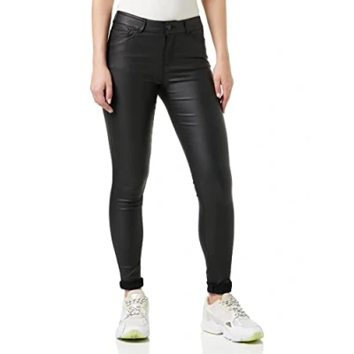 Image de VERO MODA Pantalon skinny Seven Smooth PU, Noir, S / 34L