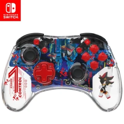 Afbeelding van PDP REALMz™ Wireless Nintendo Switch Pro Controller, Rechargeable LED, Licensed for SwitchLiteOLED: Sonic Shadow (with Full Motion Controls)