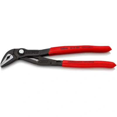 Image de KNIPEX 87 51 250 Pince à pompe eau Cobra ES extra plate avec revêtement plastique antidérapant gris atramentisé mm