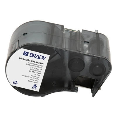 Image de Brady M5C 1500 595 WT BK ruban vinyle 38,1 mm x 7,62 (d&#039;origine) noir sur blanc