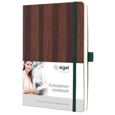 Afbeelding van Sigel notitieboek Conceptum A5 houtstructuur punt gelijnd softcover SI CO674