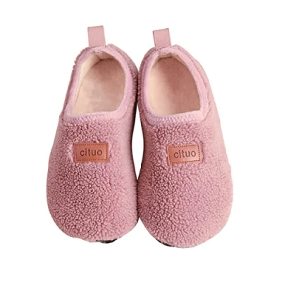 Afbeelding van AUXDIQ Winterpantoffels voor uniseks, dames, heren, pluche, pantoffel, sherpa sokken, fleece, Roze