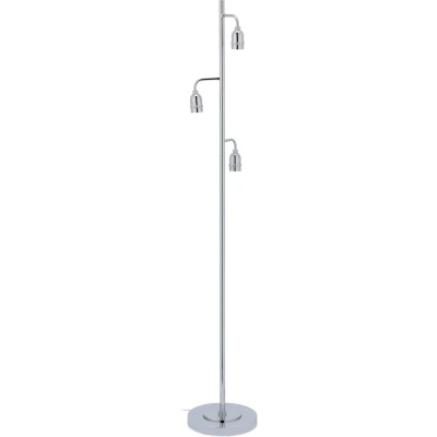 Afbeelding van Relaxdays staande lamp 3 spots vloerlamp metaal moderne leeslamp zilver woonkamer
