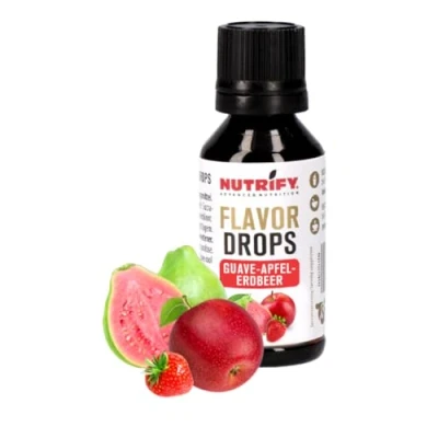 Afbeelding van NUTRIFY Advanced Nutrition guave Appel Aardbei Flavor Drops 30 ml aromadruppels in de smaak van appel, aardbeiaroma, zonder calorieën, suiker, vet, veganistisch, kleurstoffen