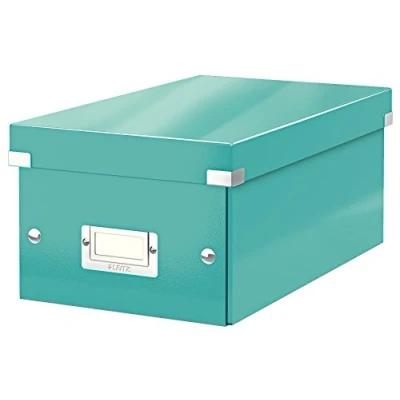 Afbeelding van Leitz WOW Click &amp; Store Kartonnen Opbergdoos 84% Gerecycled Karton 21 x 15 35.2 cm (BxHXD) Ideaal voor Thuiswerkplek Ijsblauw