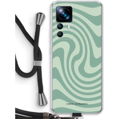 Afbeelding van Case Company® hoesje met Koord geschikt voor Xiaomi 12T Swirl Groen Telefoonhoesje Zwart Bescherming aan alle Kanten en Over de Schermrand