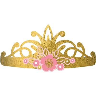 Afbeelding van Amscan Prinsessenkronen Papier 8 Stuks Goud