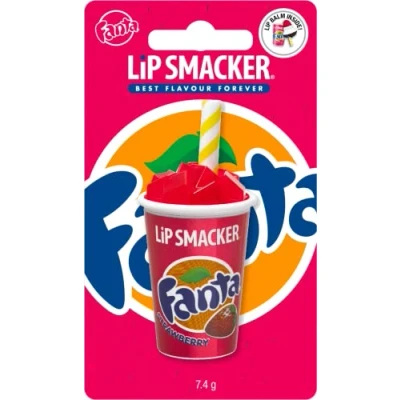 Afbeelding van Lip Smacker Coca Cola Bottle Collection, Fanta aardbei geurende lippenbalsem, geïnspireerd op Cola, hydraterend en verfrissend, afzonderlijk verpakt