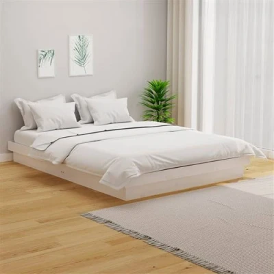 Afbeelding van Bedframe massief hout wit 135x190 cm 4FT6 Double