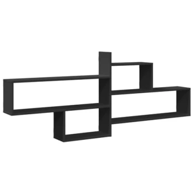 Afbeelding van vidaXL Wandschap 167,5x18x68 cm bewerkt hout zwart
