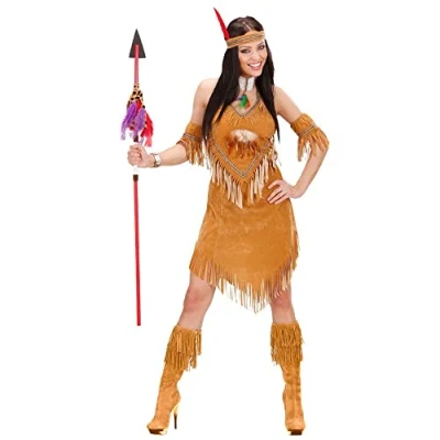 Afbeelding van Widmann Indiaan Kostuum Indiaanse Vredespijp Vrouw Bruin Medium Carnavalskleding Verkleedkleding