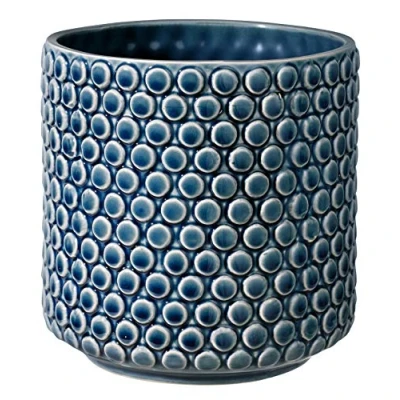 Afbeelding van Bloomingville Bloempot Dot Decoratieve Bloempotten voor Binnen Creatieve Retro Stijl M (15,5 cm Ø), Petrol, Keramiek