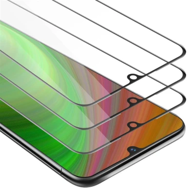 Afbeelding van Cadorabo 3x Screenprotector geschikt voor Vivo X21s Volledig scherm pantserfolie Beschermfolie in TRANSPARANT met ZWART Getemperd (Tempered) Display beschermend glas 9H hardheid 3D Touch