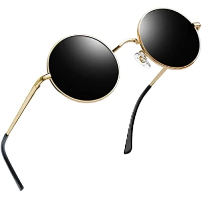 Afbeelding van Joopin Hippie Ronde zonnebril, steampunk, retrostijl, metalen frame