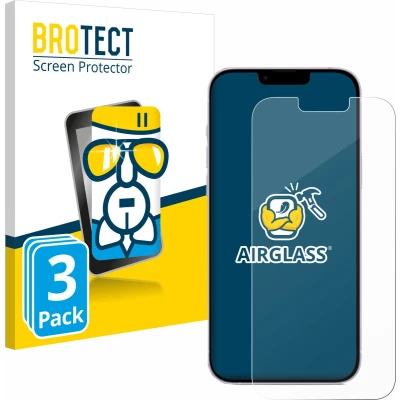Afbeelding van BROTECT Screenprotector voor Apple iPhone 14 Plus Folie Beschermfolie Beschermglas transparant (3 Stuks)